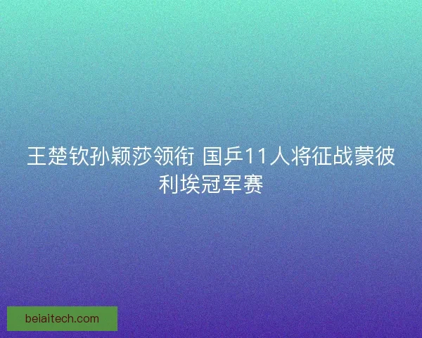 王楚钦孙颖莎领衔 国乒11人将征战蒙彼利埃冠军赛