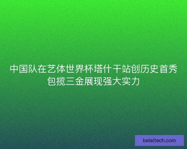 中国队在艺体世界杯塔什干站创历史首秀包揽三金展现强大实力
