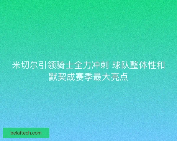 米切尔引领骑士全力冲刺 球队整体性和默契成赛季最大亮点